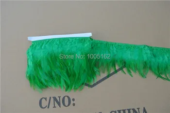 

Free shipping-10yards/color green Hackle Feather trimming Fringe for sewing decor