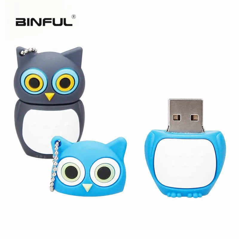 USB флеш-накопитель 64 ГБ, милое животное мультяшная сова, usb 2,0, 4 ГБ, 8 ГБ, 16 ГБ, 32 ГБ, 128 ГБ, флеш-накопитель, usb память, креативная флешка, подарок на праздник