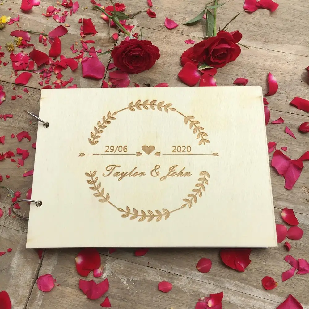 Personalized Guest Book Rustic Wedding Diy Wood Custom Engraved