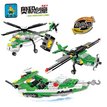 

A Models Building toy Compatible with A25616 300pcs Airplane 3 in 1 Blocks Toys Hobbies For Boys Girls Model Building Kits