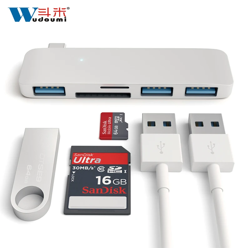 2017 USB 3.0 Металл Card Reader 3 в 1 OTG картридер Тип USB-C Micro USB COMBO TF Micro SD Card Reader для портативных ПК и телефон