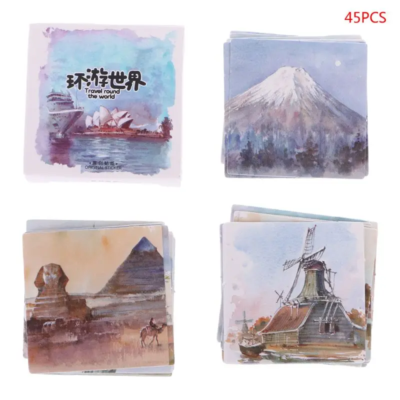 

Travel All Around The World Stickers Diary Scrapbook Decoration Stationery Stickers DIY