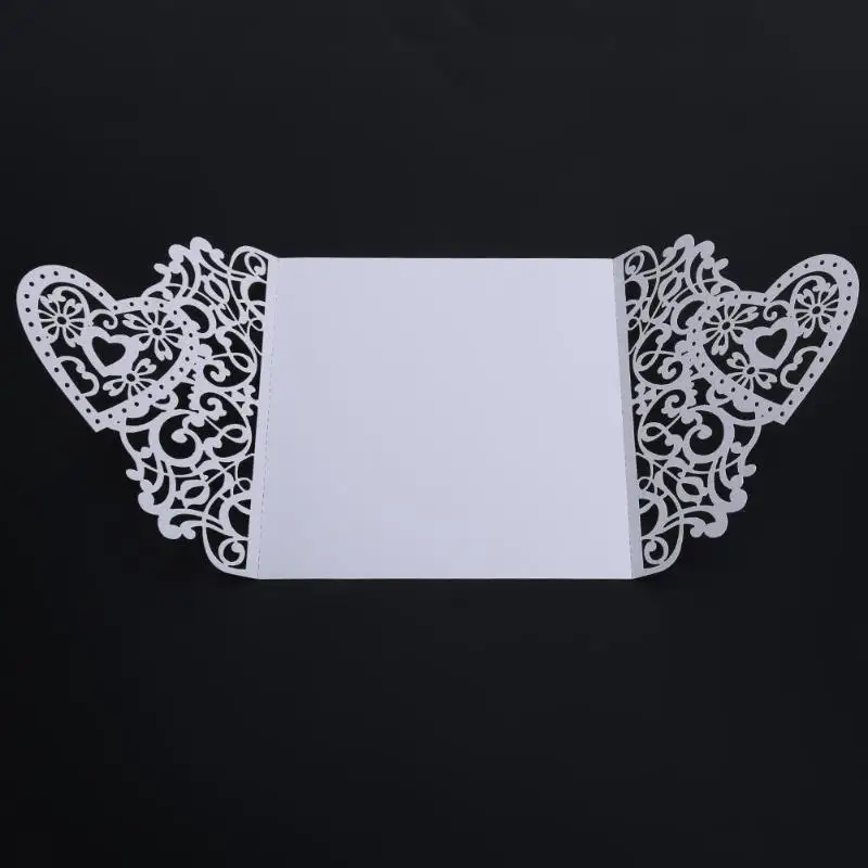  10Pcs Romantic Wedding Invitation Card Delicate Carved Small floral Pattern laser cut mr mrs weddin - 33045354554