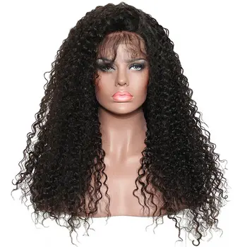 

LUFFYHAIR Peruvian Curly Human Hair Wig with Baby Hair 100% Remy Hair Lace Front Wigs 150% Density