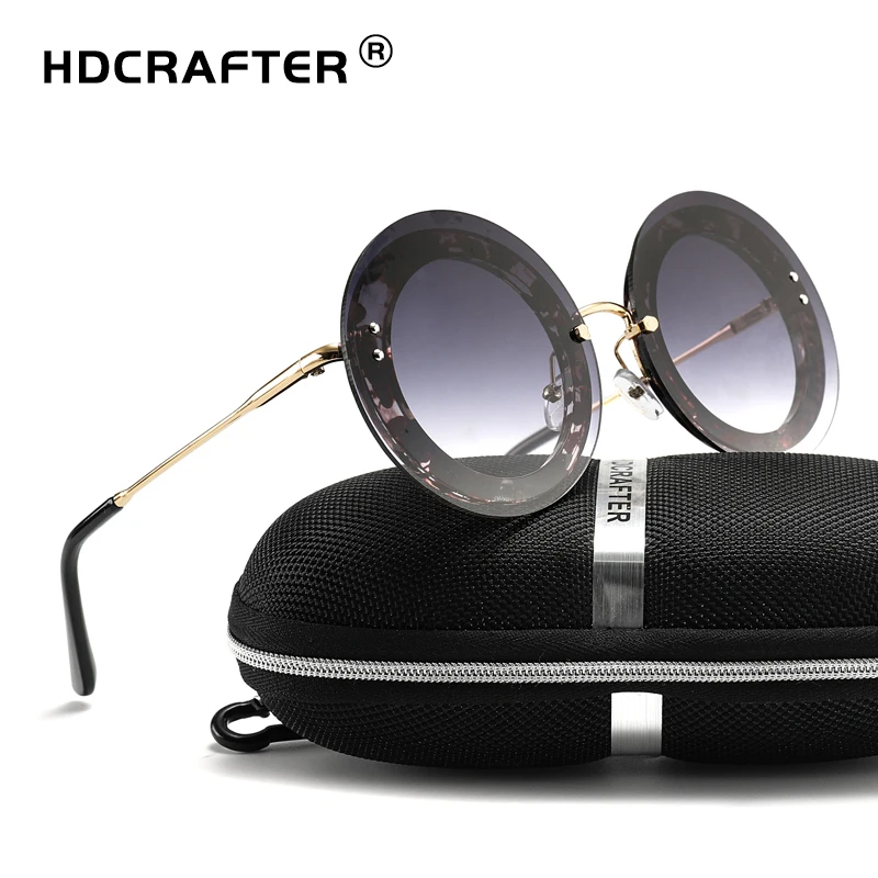HDCRAFTER Круглые Солнцезащитные очки женские винтажные градиентные солнцезащитные