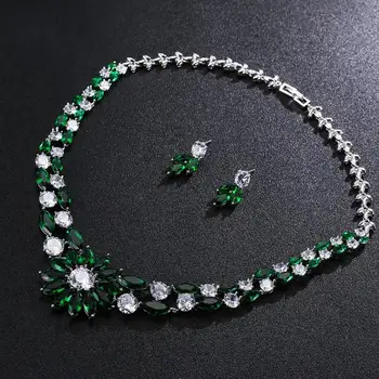 

Necklace Earring Set Gas Luxury Sun Flower Ladies Set Chain Wedding Bridal Party Jewelry Set Dress Up