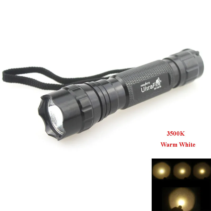 

U-F 501B CREE XM-L2 3500K Warm White Light OP LED Flashlight (1 x 18650)