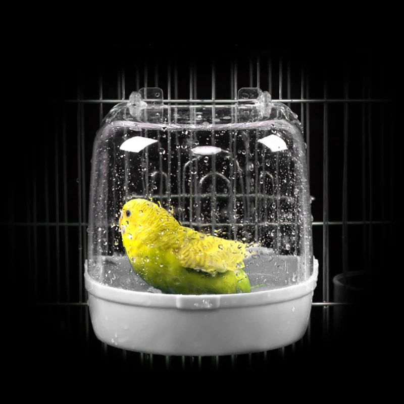 Cage Mounted Small Bird Parrot Pet Round Bath Basin Shower Bathtub Kit Parrot Bird Bathtub Parrot Bathing Supplies
