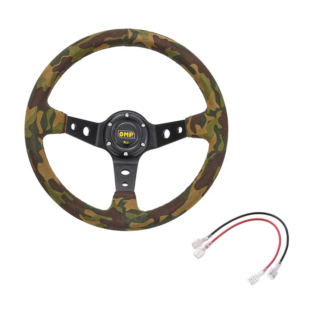 

AUMOHALL Car Steering Wheel Aluminum PVC Sports Drifting Wheel Universal Fits Most Car Styling