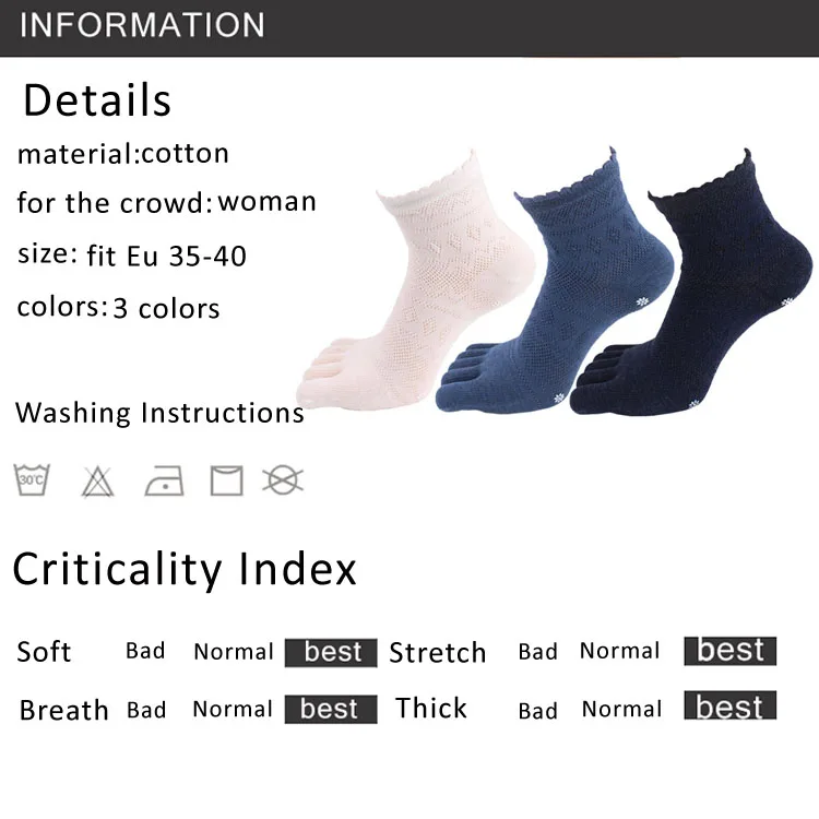Whlyz YW 5 пальцев носки для женщин хорошее качество хлопковые носки в сетку с пальцами однотонные Дышащие носки meias feminino Лето 5 пар