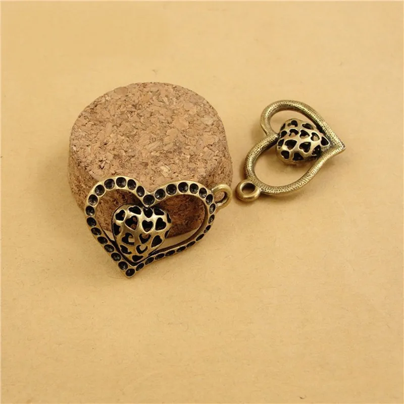26*37MM Vintage Metal Zinc Alloy Heart Pendant Base Setting Antique