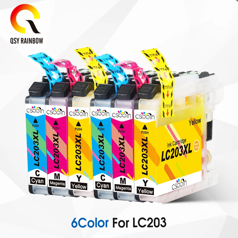 6PC COLOR Compatible Ink Cartridges Replacement for Brother LC203 High