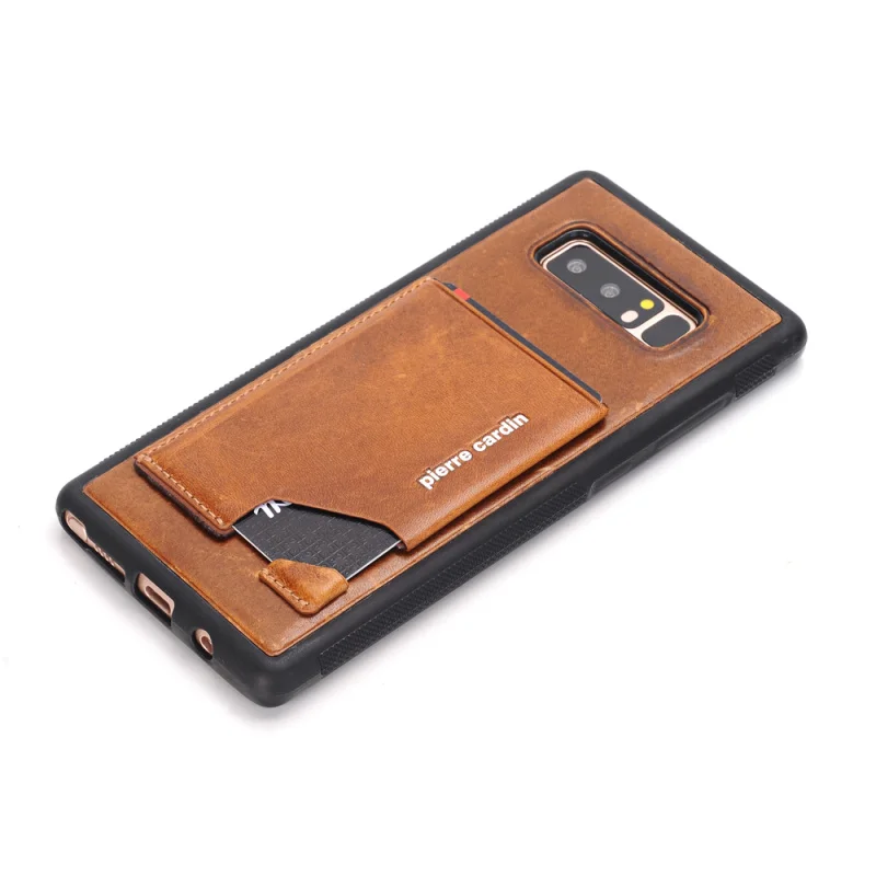 Pierre Cardin Телефонные Чехлы для Samsung Galaxy Note 8 крышка Пояса из натуральной кожи чехол для Samsung Galaxy Note 8 назад держатель для карт случае