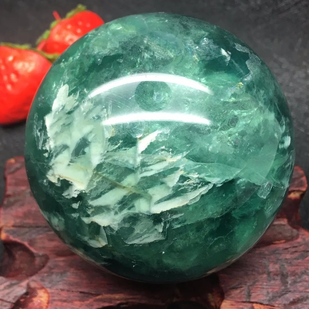 Natural Fluorite Quartz Crystal Sphere Ball Healing