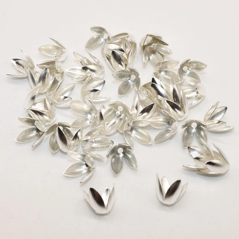 

8mm Wholesale 4 petals Flower Spacer Beads Caps Charms Four leaves Bead Caps Handmande For Jewelry Making 150pcs/lot