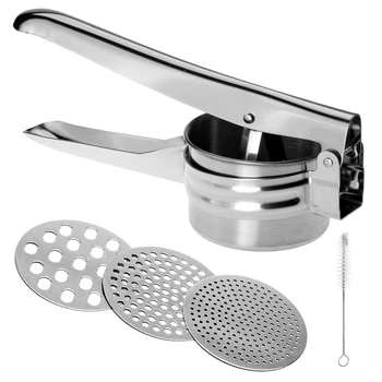 

Potato Masher Ricer+3 Stainless Steel Discs+Clean Brush-Baby Food Supplement Machine Kitchen Tools Fruit Juicer Squeezer Press