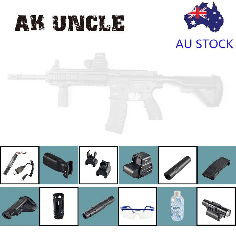 AK UNCLE AU FJS HK416D гель шар взрыв черный или серый Wbb тактика журнал кормления игрушечный пистолет оригинальная коробка wbb