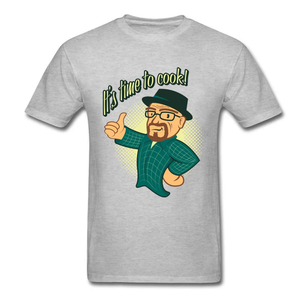 Tops T Shirt Cooking with Walt ostern Day Short Sleeve Cotton Fabric Round Collar Men T-shirts Summer Clothing Shirt New Coming Cooking with Walt grey