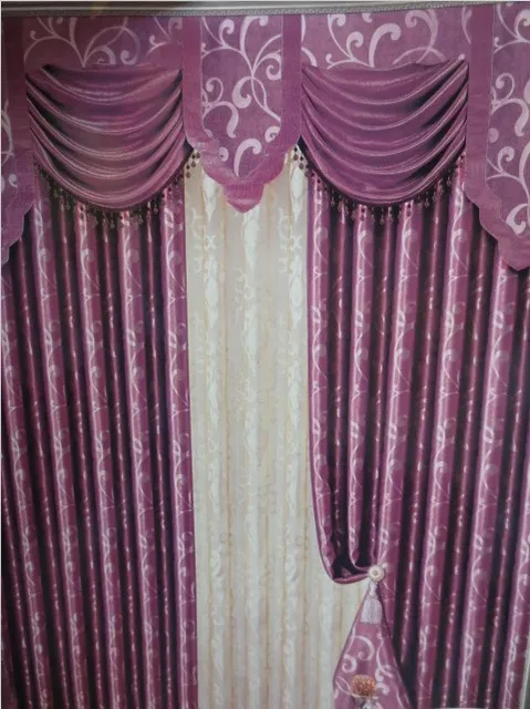 A Three Tier Green Folder Embossed Black Silk Curtains Shade Cloth