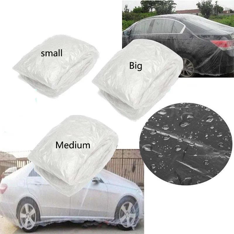 

Car Cover Clear Plastic Temporary Disposable Universal SUV Rain Dust Snow Garage