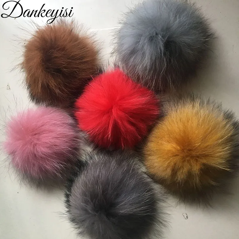 Natural Fox Fur Pom Pom ball - 4-1/2