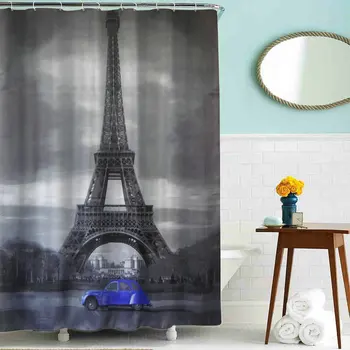 

Custom Tower Bath Waterproof Curtain 3D Polyester Fabric Shower Curtain with 12 Hooks For Mildewproof Bathroom Supply 180*200