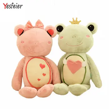 

55cm 75cm 90cm 1PC Genuine Couple Doll Frog Prince Plush Toy, Frog Princess Plush Doll Wedding Celebration Doll, Home Decoration