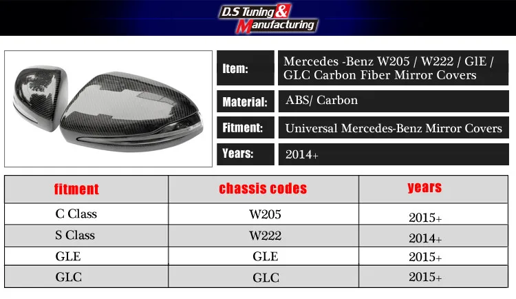 c Класс w205 углеродное волокно замена двери боковое крыло зеркало Чехлы для benz e W213 s класс w222 стайлинга автомобилей