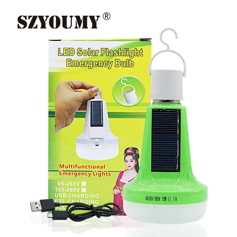 

SZYOUMY 12W/18W Portable Solar Powered LED Flashlight Tent Light Bulb Multifunction Rechargeable Emergency Outdoor Indoor Lamp
