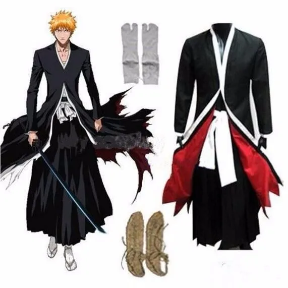 Bleach косплей Новый японский аниме Bleach Ichigo Kurosaki Bankai Kurosaki Ichigo Косплей Костюм