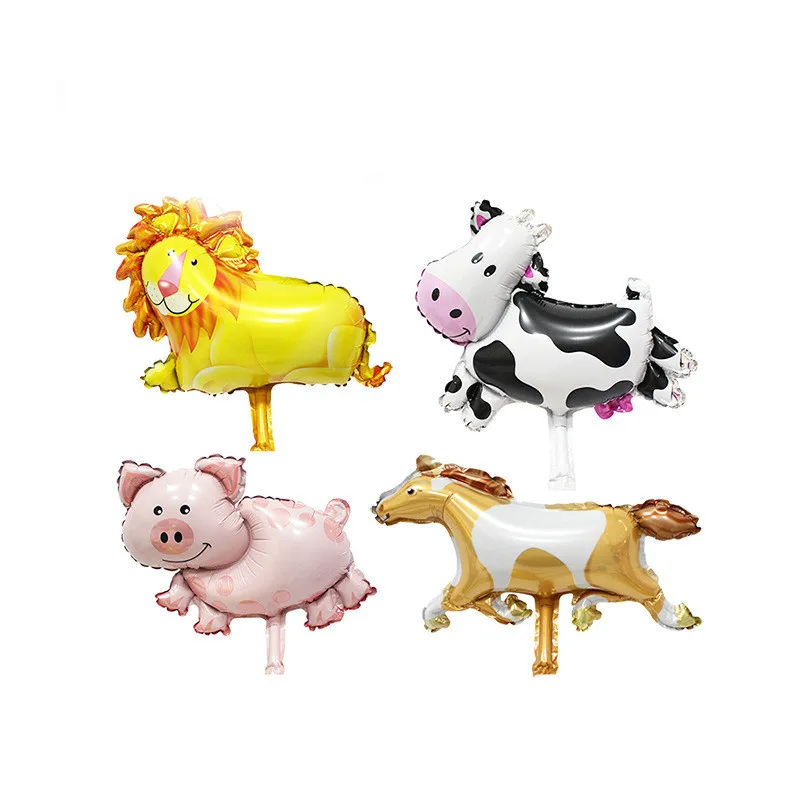 1 шт. воздушный шар с рисунком поросенка, пчелы, коровы, мини-шар для детского душа, воздушные шары из фольги в виде животного для украшения вечеринки
