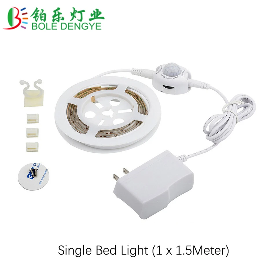 

EU US Plug DC12V LED Cabinet Light PIR Motion Sensor LED Strip 2835 Under Bed Lamp Ruban Tape Corridor Kitchen Stairs Decoration