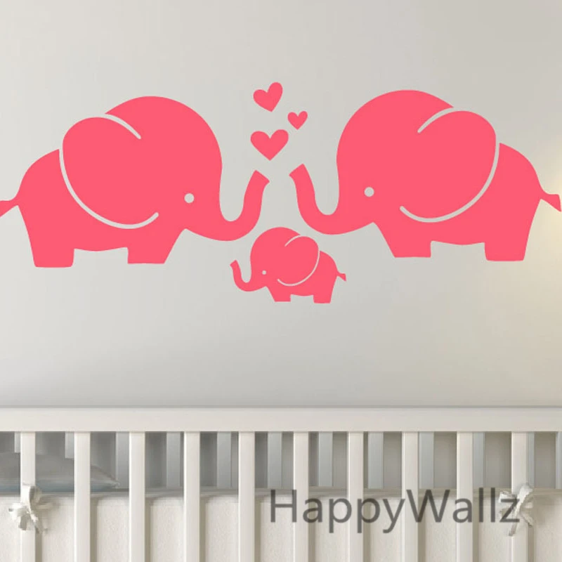 Elephants Wall Sticker Baby Nursery DIY Elephant Removable Wall Decals