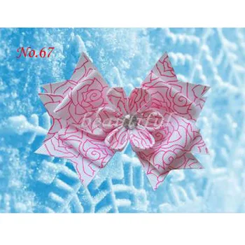 

100 BLESSING Good Girl Boutique 4.5" E- Snowflake Hair Bow Clip 178 No.