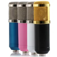 BM800 Microfone Cantando Dinâmico Microfone Condensador de Estúdio de Som Microfone para Conferência de Gravação KTV Karaoke com o Choque de Montagem