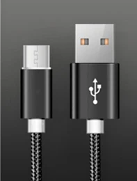 Кабель usb type-c для huawei xiaomi redmi note 7 USB-C кабель для быстрой зарядки мобильного телефона type-C для samsung Andorid 2.1A нейлон 1 м - Цвет: Черный