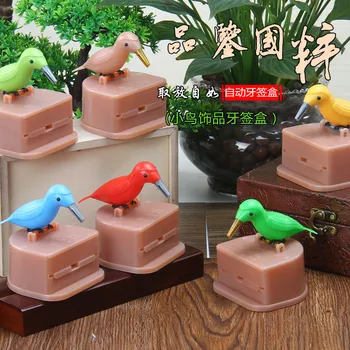 

European Intelligent Toothpick Box Fully Automatic Bird ToothpickBox Creative Press Automatic Toothpick Box Eco-Friendly