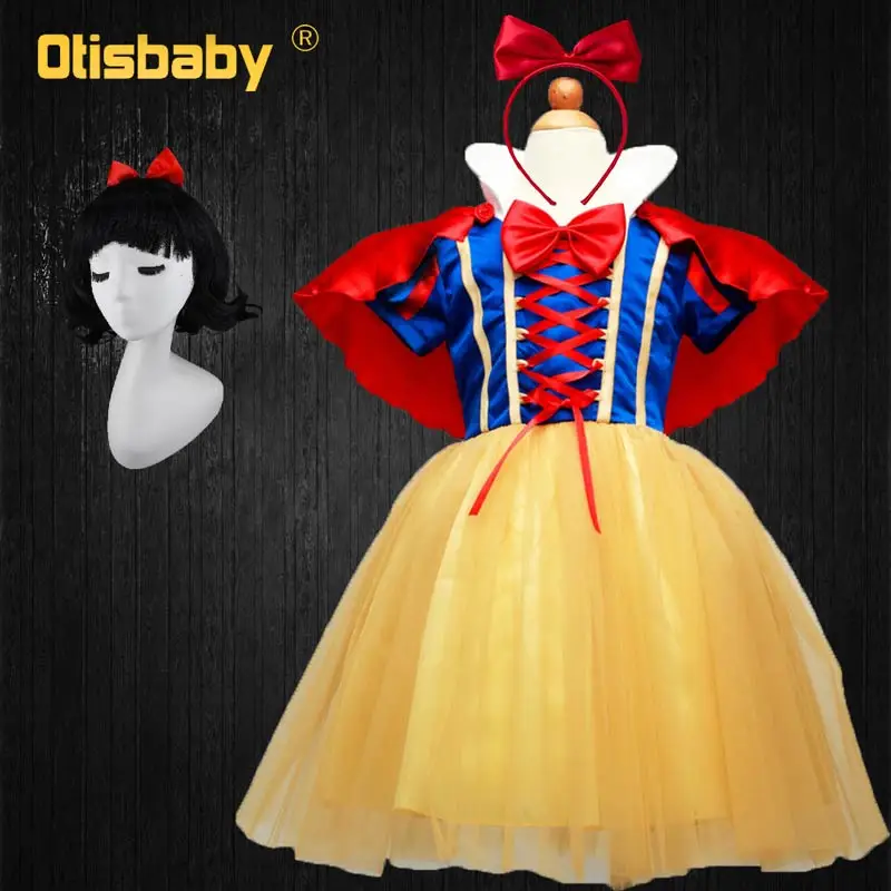 OTISBABY 4 layers Snow White Cosplay Dresses for Girls Party Princess Dress Children's Tulle Dress Baby Girl Tutu Dress Infant silk dress Dresses