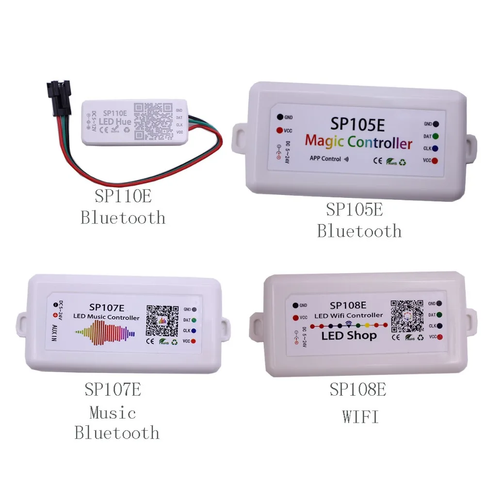 Светодиодный музыкальный контроллер SP108E Wi-Fi WS2811 WS2812B SP107E SK6812 SP105E Bluetooth APA102 SP110E WS2801