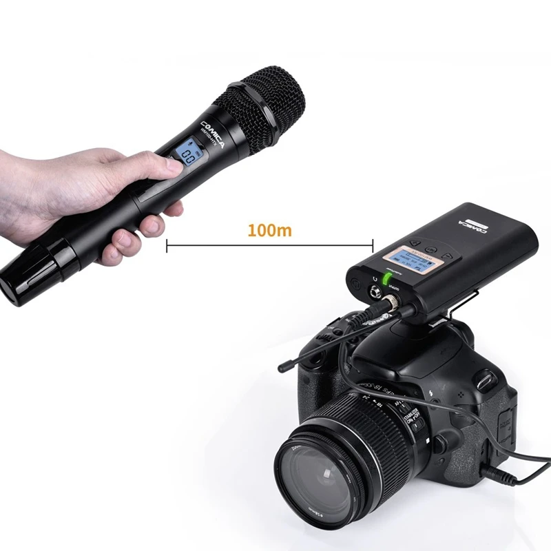 

Comica Cvm-Wm100H 48-Channel Uhf Wireless Handheld Micro-phone System 328Ft Range/ 16 Level Volume/Real-Time Monitor with Tran