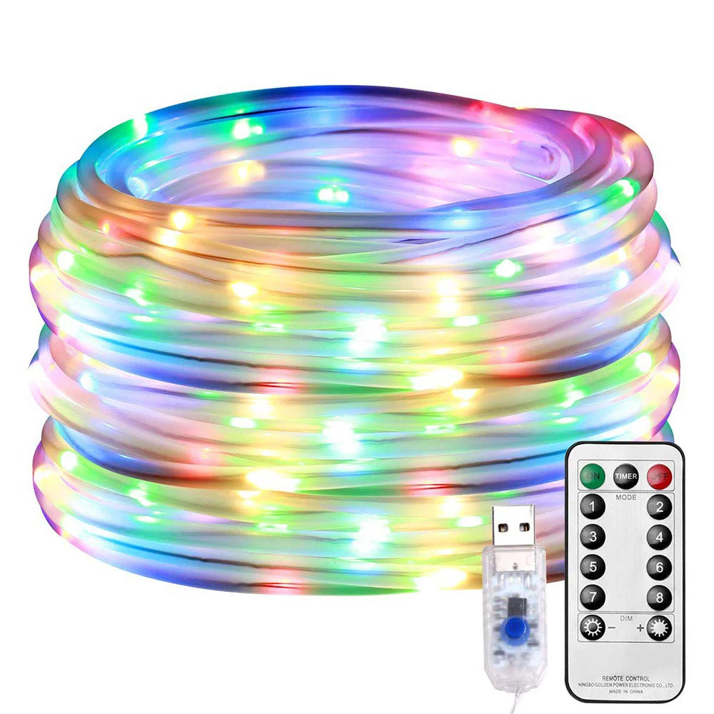 

LED Rope String Light 10M100LED Strip Fairy Lights with IR remote Waterproof 8 Modes Garden Wedding Party Christmas Xmas D30