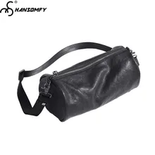 Оригинальная Мужская сумка из натуральной кожи, цилиндрическая, через плечо, диагональная, через плечо, мужская, Ретро стиль, первый слой, Воловья кожа, сумки