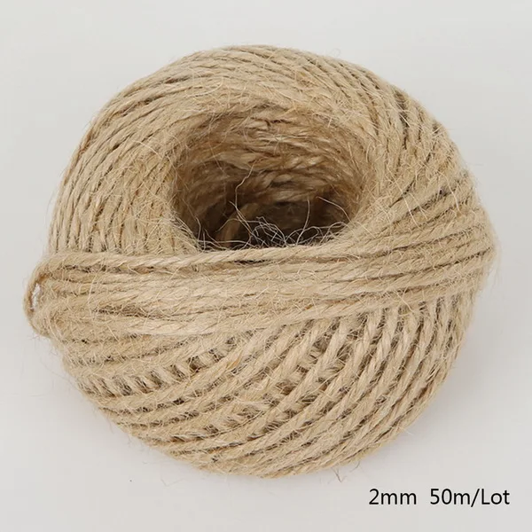 10 or 50 metres Thin natural cord Ivory jute twine