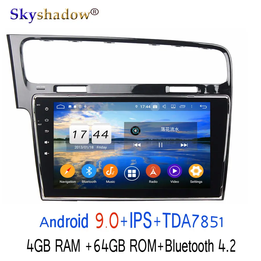 4-64 with canbus DSP TDA7851 Android 9,0 для VW Golf 7 2013 64 Гб ПЗУ 8 ядерный автомобильный dvd-плеер gps ГЛОНАСС карта RDS радио wifi Bluetooth 4,2 - Цвет: 4-64 with canbus