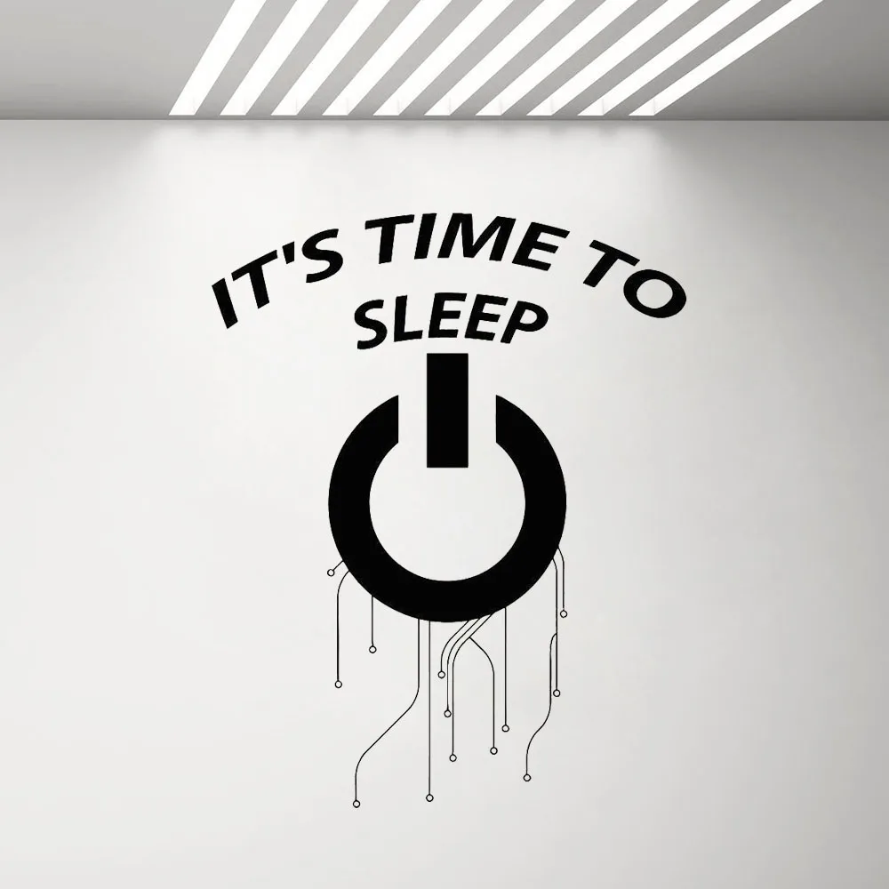 

Gamers Wall Decal Bedroom Decors for Gaming Rooms It is TIME to SLEEP Quote Wall Stickers Computer Geek IT Decals G610