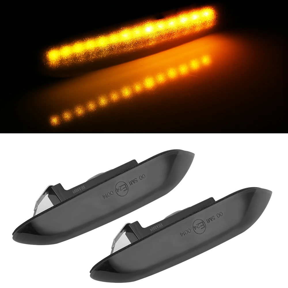 

2 pieces Smoke LED Side Marker LightsTurn Signal Light Indicator Left Right For BMW E90 E91 E92 E93 E60 E87 E82 E46 Error Free