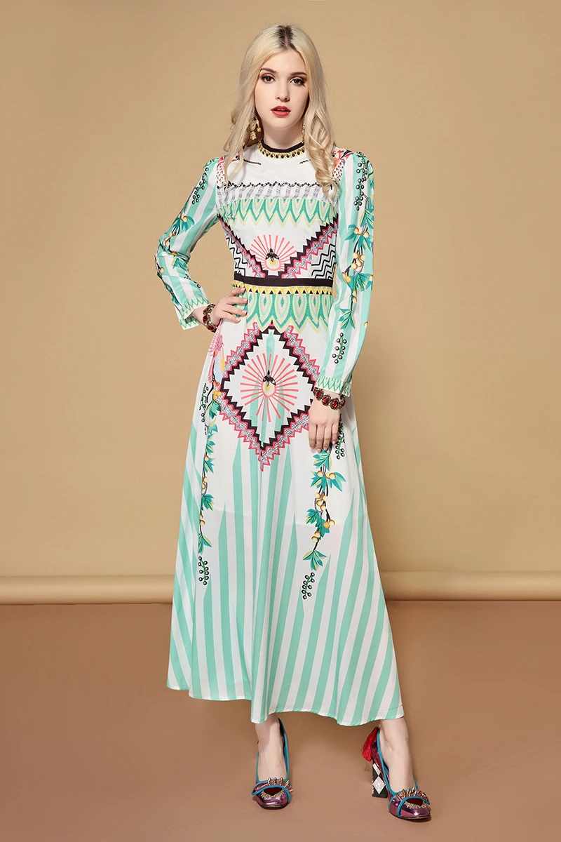 Женское повседневное платье макси LD LINDA DELLA, длинное шифоновое праздничное платье с принтом в стиле бохо, для отпуска, с длинным рукавом, весна