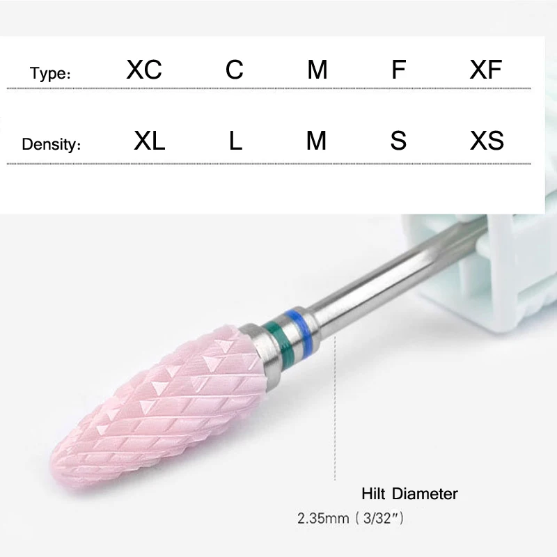 1 шт 3/3" фрезерные розовые керамические сверла для дизайна ногтей в форме пули, электрическая вращающаяся пилочка для ногтей, инструменты для маникюра, Очиститель Ногтей, салонные сверла
