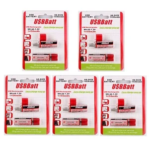 

l USB AA battery 1.2 V 1450 mAh ni-mh USB LED indicator cells (red)