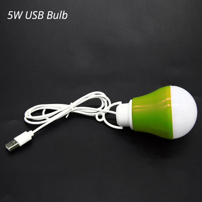 Лампочка USB Белый свет разноцветные ПВХ экологическая лампа 5 в 5 Вт портативный светодиодный лампы usb-лампы для пеших прогулок путешествия наружного освещения